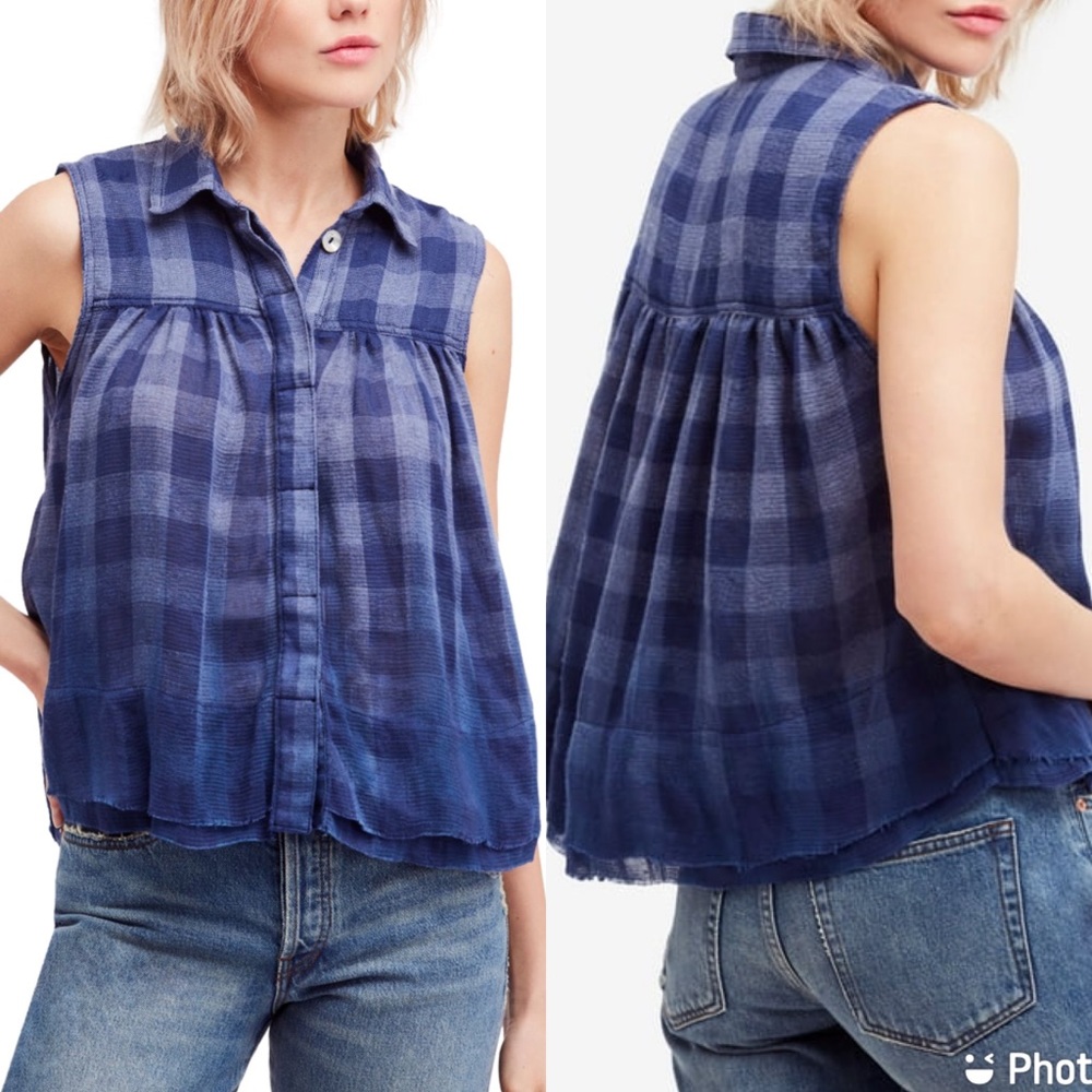 NWT Free People Hey There Sunrise Button Up Tank